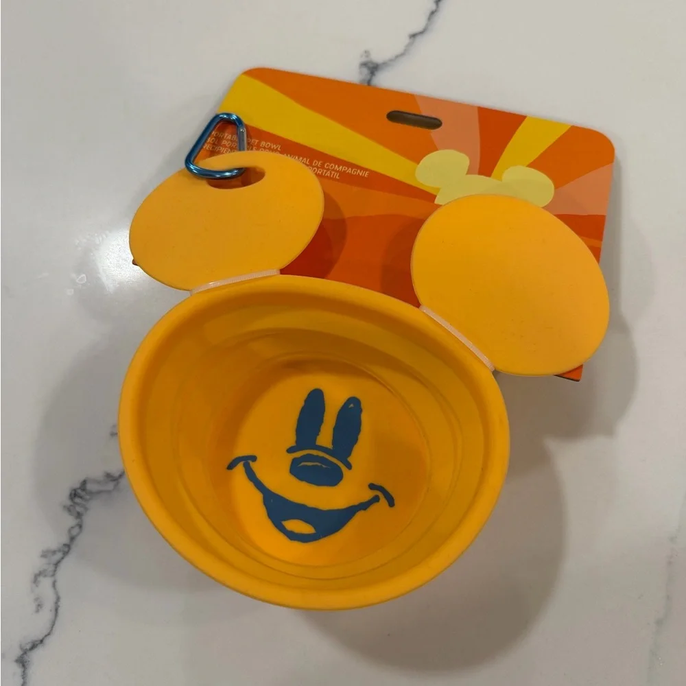 Disney Orange Mickey Pet on the go water Bowl!